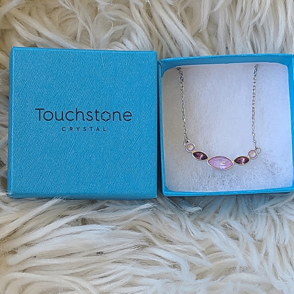 Touchstone Crystal Sweetness Necklace with Pink Crystals- Excellent Condition